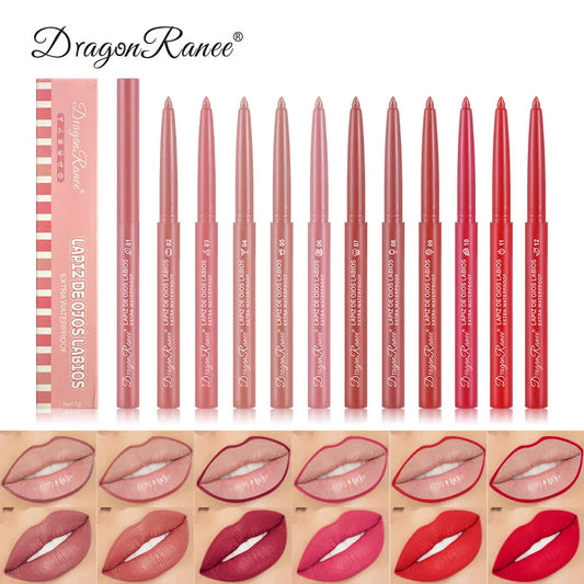 Blushimmer waterproof lip liner pencil with matte finish, automatic rotating design, contouring, and long-lasting bean paste color.