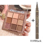 Blushimmer 9-18 color eyeshadow palette with velvet matte and shimmer shades in berry, brown, and nude tones.