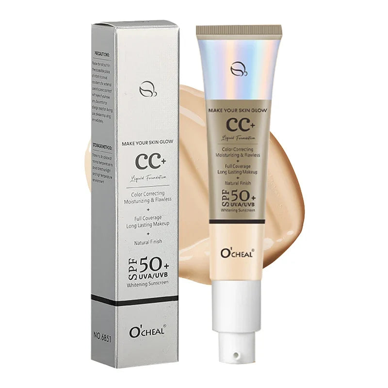 Blushimmer Ocheal 30g CC Cream Foundation with SPF 50+, waterproof, moisturizing, long-lasting brightening liquid concealer and primer