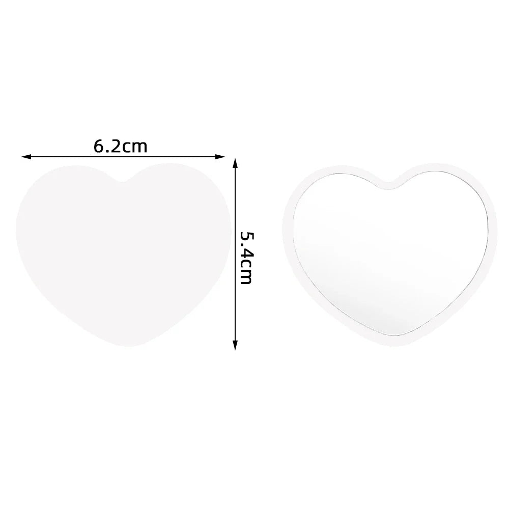 Small heart-shaped portable mirror by Blushimmer, ideal for wedding bridesmaids, salons, or personalized gift ideas.