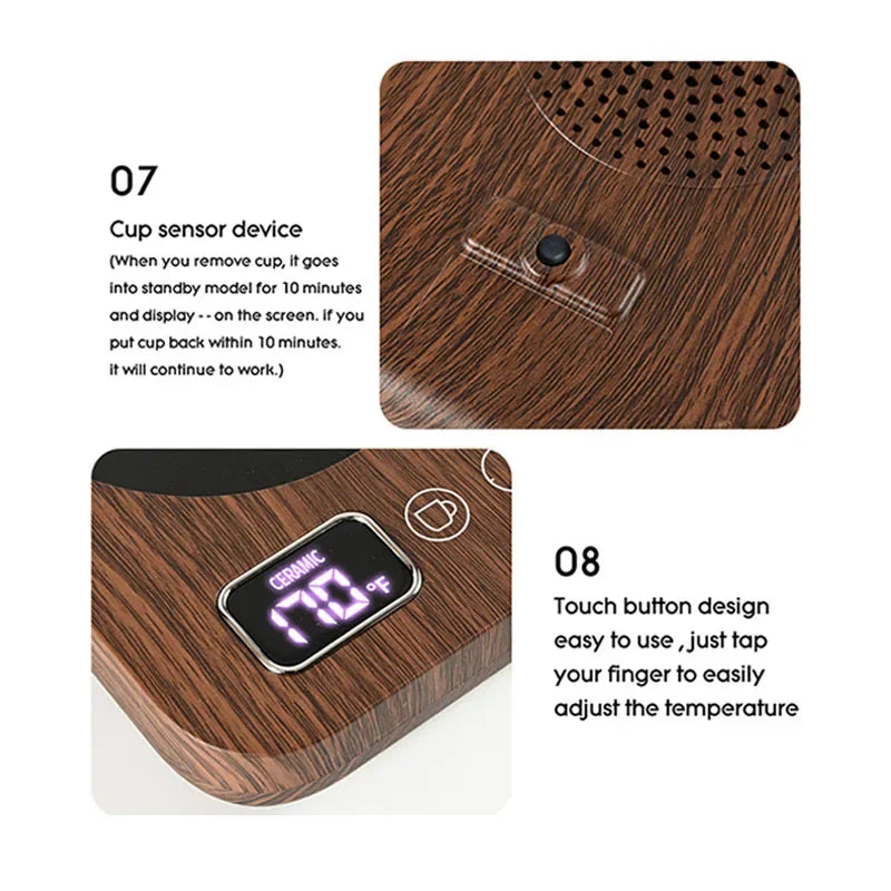 New Coffee Mug Warmer for Desk Office Home 3 Temperature Setting Auto Shut Off Electric Beverage Heating Plate Smart Cup Warmer