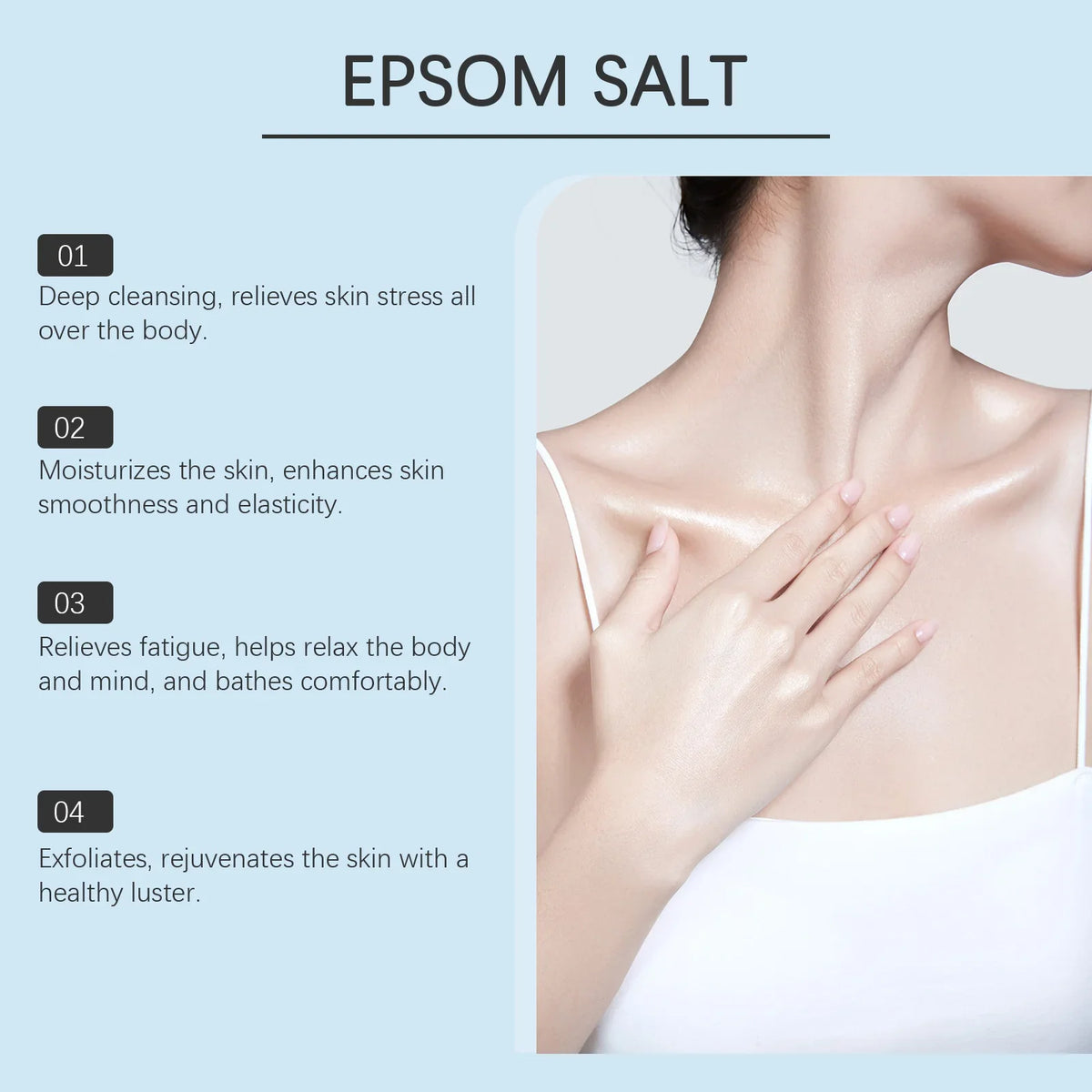 Epsom Salt Magnesium Sulfate Moisturizing Exfoliating Pure Natural Feet Hands Bath Body Relaxation Muscle Relief Detox Skin Care