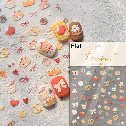 Brown Japanese Kawaii Bear nail art sticker by Blushimmer, self-adhesive cartoon animal nail decoration for DIY manicure.