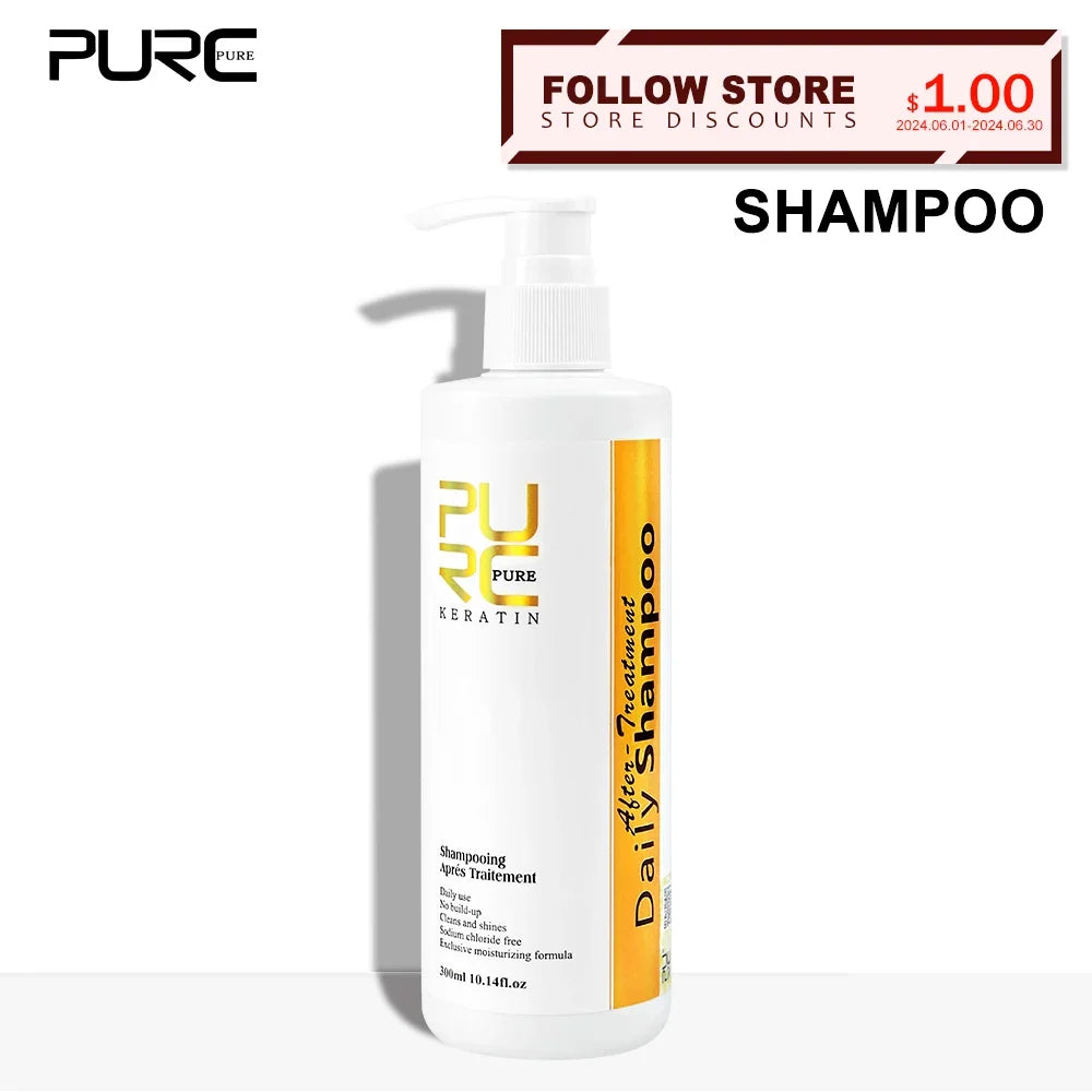 PURC Daily Shampoo Hair Scalp Cleaning Treatment Keratin Post-straightening Shampoo 300ml
