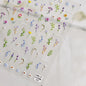 Dream Flower Shell Light Nail Art Stickers by Blushimmer, Japanese flower self-adhesive decals for press-on nail decoration.