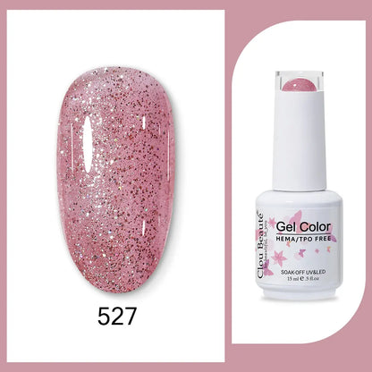 Blushimmer Clou Beaute neon gel nail polish base and top coat in red, black, white, green; semi-permanent, velvet finish, 15ml bottle