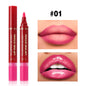 Lip Pencil Liquid Liner Double Head 2in1 Waterproof Tint Nude Oil Plump Gloss Mirror Lasting Moisturizing