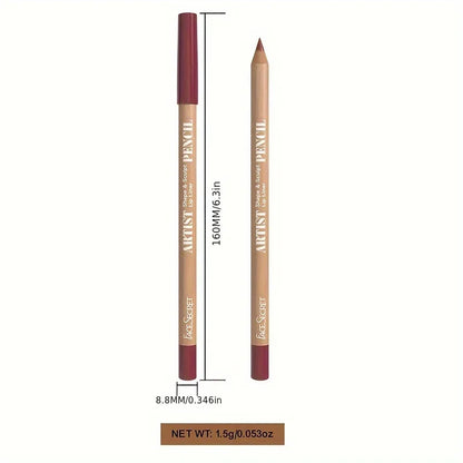Set of 6 Blushimmer velvet matte lip liners in shades of berry, brown, and pink for long-lasting lip makeup.