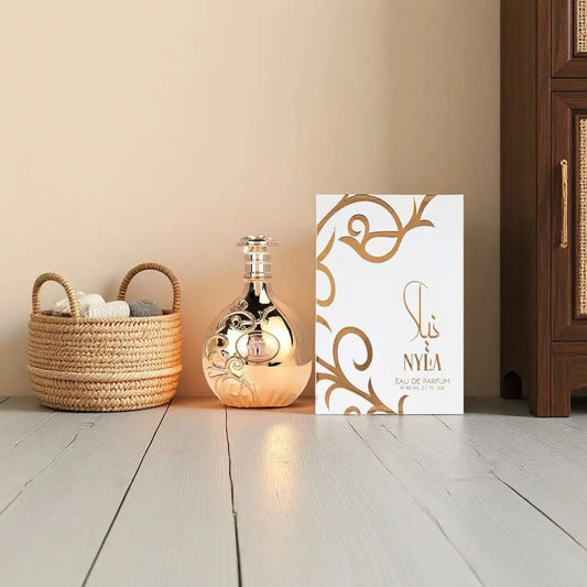Blushimmer Arabiyah Prestige Nyla cologne bottle, Arab perfume from Dubai and Vietnam, suitable for daily outings and special occasions.