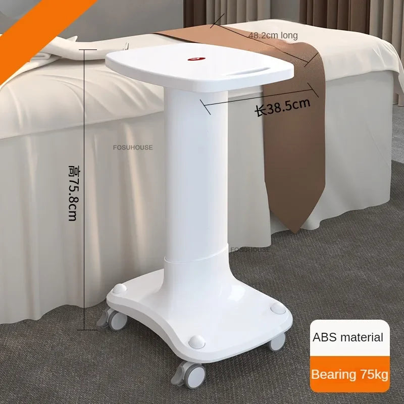 European Plastic Salon Trolleys with Wheels Auxiliary Tool Cart Designer Salon Furniture Beauty Salon Instrument Equipment Shelf