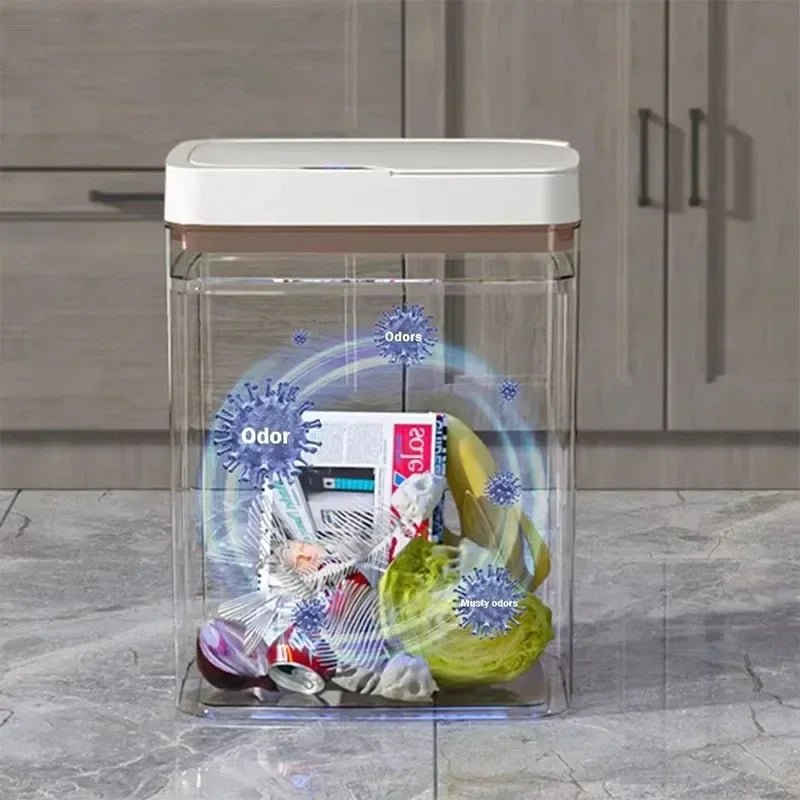 15L Smart Bathroom Trash Can with Lid Touchless Narrow Smart Sensor Garbage Bin for Home Kitchen Automatic Electronic Trash Bin