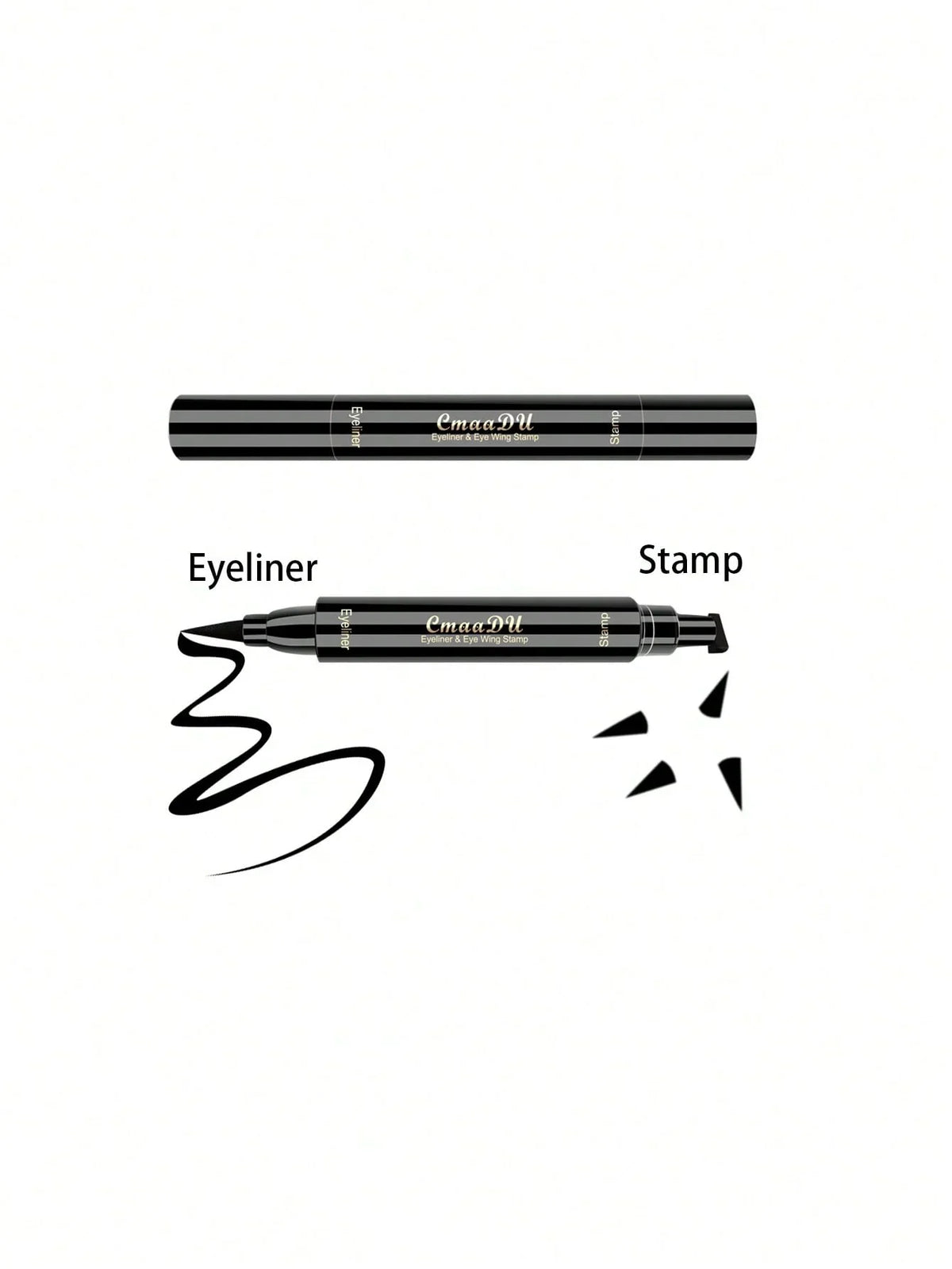 Black Wing Stamp Liquid Eyeliner by Blushimmer, waterproof and smudge-proof, with a precise applicator and bold black finish.