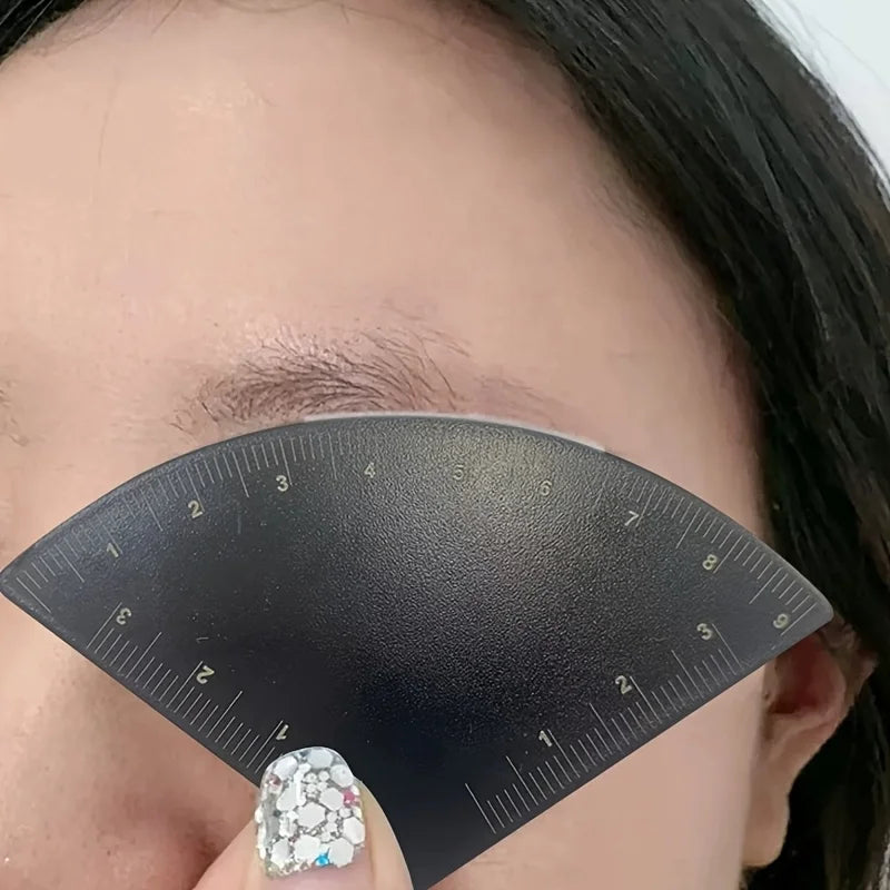 Blushimmer 1PC eyebrow stencil kit with multiple templates and 3-point measuring ruler for precise microblading and makeup shaping
