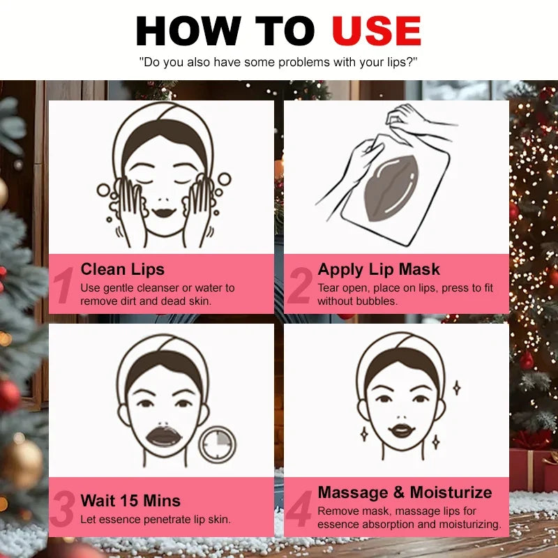 Blushimmer Gel Collagen Lip Mask with crystal lip pads for moisturizing, anti-wrinkle, and hydrating lips.