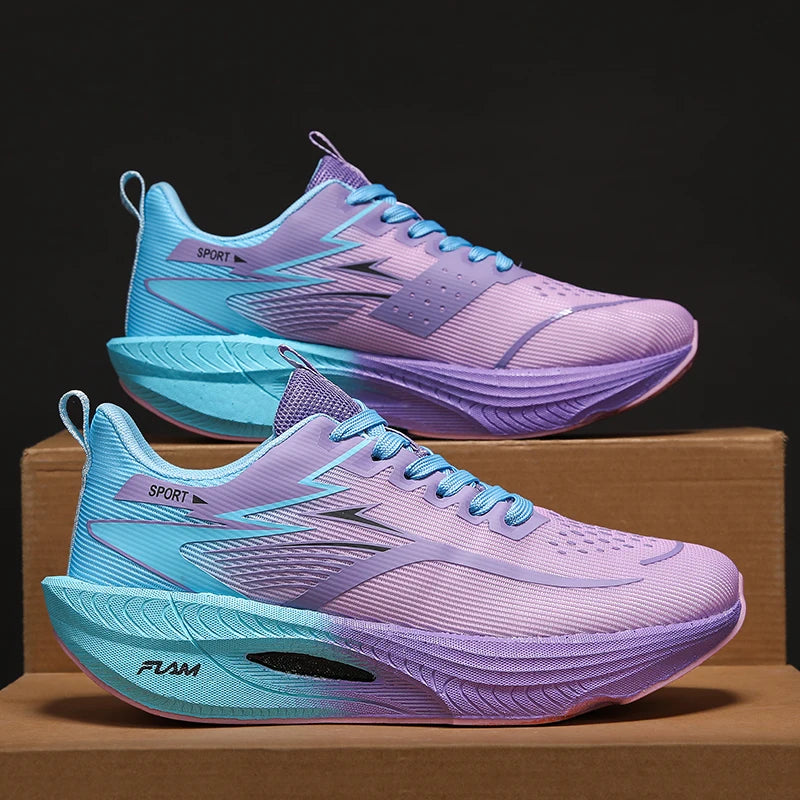 Running Shoes Men Sports Marathon Air Cushion Carbon Board Breathable Lightweight Comfortable Women Athletic Nonskid Sneakers