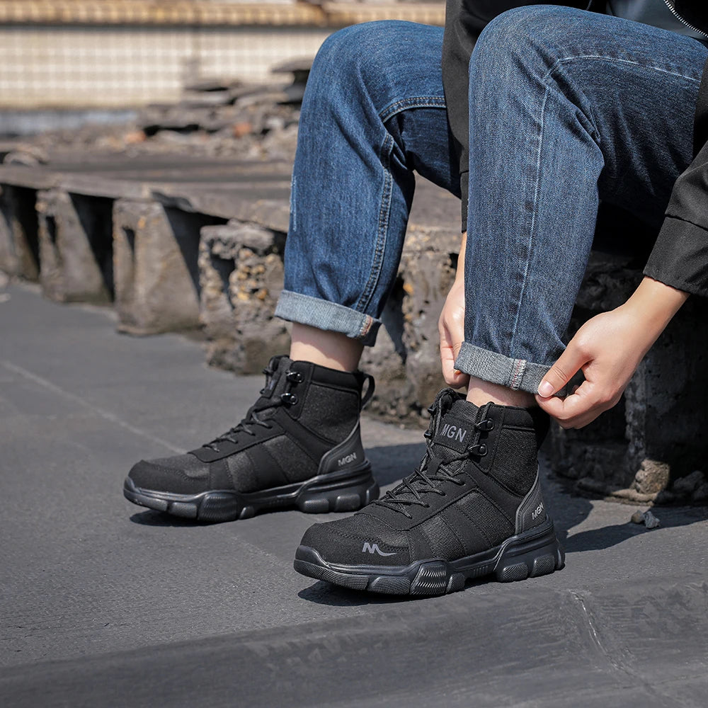 Steel Toe Cap Shoes For Men Protective Shoes Work Boots Puncture Proof Safety Shoes Men Work Shoes Sneakers Construction Shoes ﻿