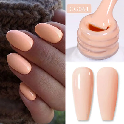 Blushimmer Born Pretty Jelly Nude Gel Nail Polish 10ml in light pink peach, translucent UV curing gel for DIY nail art.