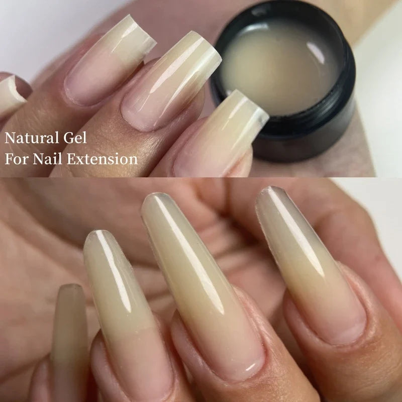 Blushimmer MSHARE 50ml natural pink gel builder for nails, UV/LED self-leveling gel for nail extension construction.
