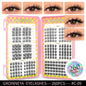 Blushimmer GROINNEYA eyelash clusters with 320 natural volume extension lashes in a tray, featuring mixed length cluster lashes.