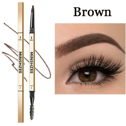 Waterproof matte eyebrow pencil with brush in brown from Blushimmer, designed for long-lasting, natural-looking brows.