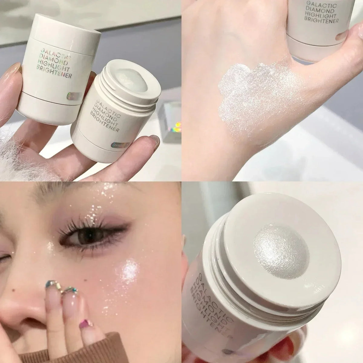 Blushimmer liquid highlighter with natural shimmer, contour, bronzer, and brightening glow for face and body, including clavicle highlight.
