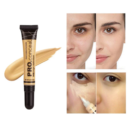 Blushimmer 3-piece concealer kit with face camouflage creams for acne scars, dark circles, contouring, and foundation application.