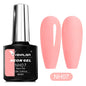 Bright neon pink gel nail polish by Blushimmer, featuring UV and LED fluorescence, perfect for vibrant summer nail art.