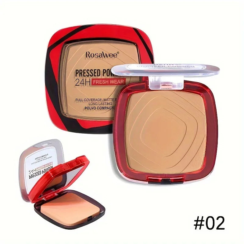 Blushimmer matte pressed powder foundation with puff applicator, 24-hour fresh wear, lightweight full coverage face makeup