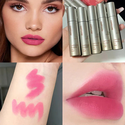 Blushimmer velvet matte mist lip gloss in waterproof, smudge-proof liquid lipstick with non-stick, fade-resistant finish.
