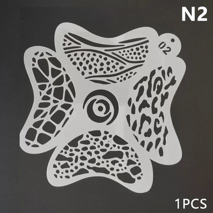 Reusable Blushimmer stencils for body painting, face art, and temporary tattoos featuring various plastic designs.