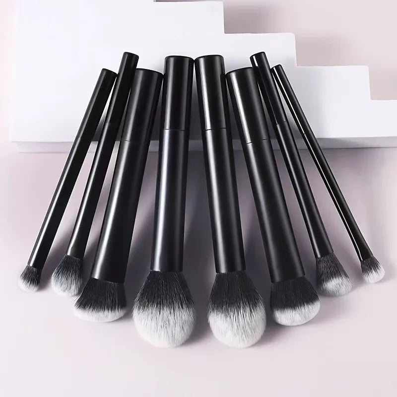 8pcs Pro Easy to Clean, Makeup Brush Set - Soft, Premium Synthetic Hair, Cruelty-Free, Foundation, Blush, Eyeshadow