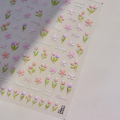 Blushimmer Dream Flower window shell nail art sticker with Japanese flower design, self-adhesive press-on nail decoration decal