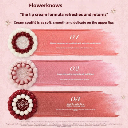Blushimmer Flowerknows Strawberry Cupid lipstick cake with matte velvet lip gloss and lip cream, floral packaging for women and girls
