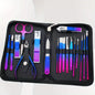 Blushimmer stainless steel manicure and pedicure kit with 9-18 pieces, including nail clippers and scissors, in a travel case.