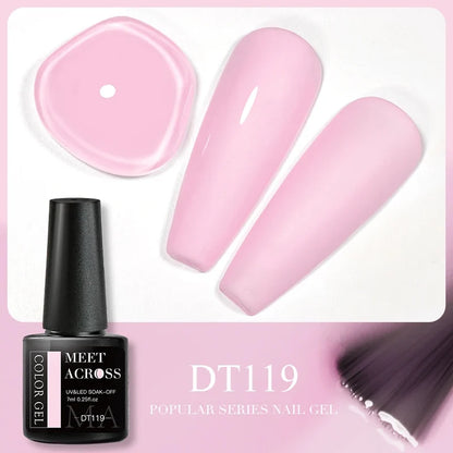 Pink dried flower gel nail polish by Blushimmer with natural flower accents, designed for UV LED nail art and soak-off gel nails.