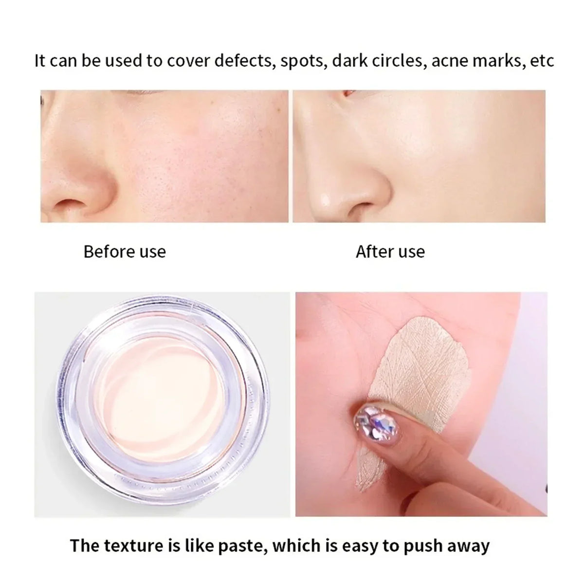 Blushimmer waterproof concealer with full coverage for tattoos, scars, and blemishes, featuring a natural matte finish for all skin tones.