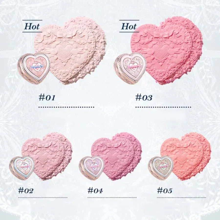 Blushimmer Flowerknows Garden Rose Blush Powder for cheeks, featuring a natural matte finish and contouring for a subtle, healthy glow.