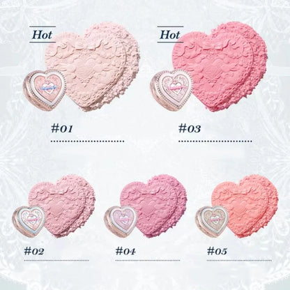 Blushimmer Flowerknows Garden Rose Blush Powder for cheeks, featuring a natural matte finish and contouring for a subtle, healthy glow.