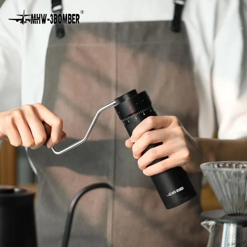 MHW-3BOMBER Hand Coffee Bean Grinder Adjustable Manual Coffee Grinder 7 Core Stainless Steel Conical Burr Barista Tools Gifts