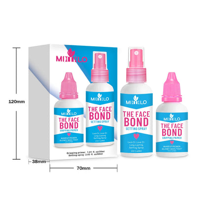 Blushimmer long-lasting primer setting spray duo with hydrating, non-greasy, smudge-proof makeup base that holds like glue.