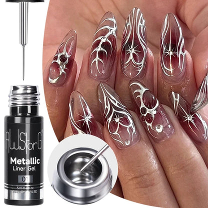 Blushimmer 5ML gold and silver metallic gel polish with chrome mirror finish, super bright semi-permanent nail gel, UV LED safe.
