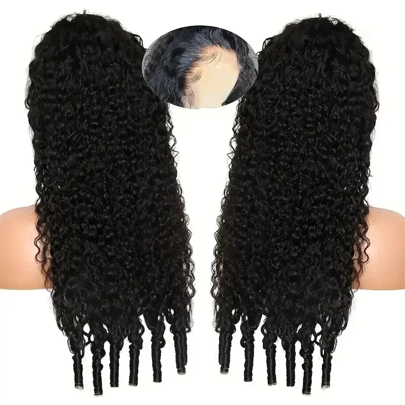 Selvanelle Burmese curly human hair wig with 13x4 lace frontal, natural color, 30 to 40 inches, 220% density, HD lace front.