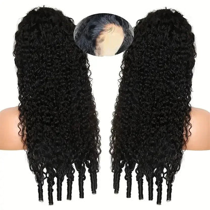 Selvanelle Burmese curly human hair wig with 13x4 lace frontal, natural color, 30 to 40 inches, 220% density, HD lace front.