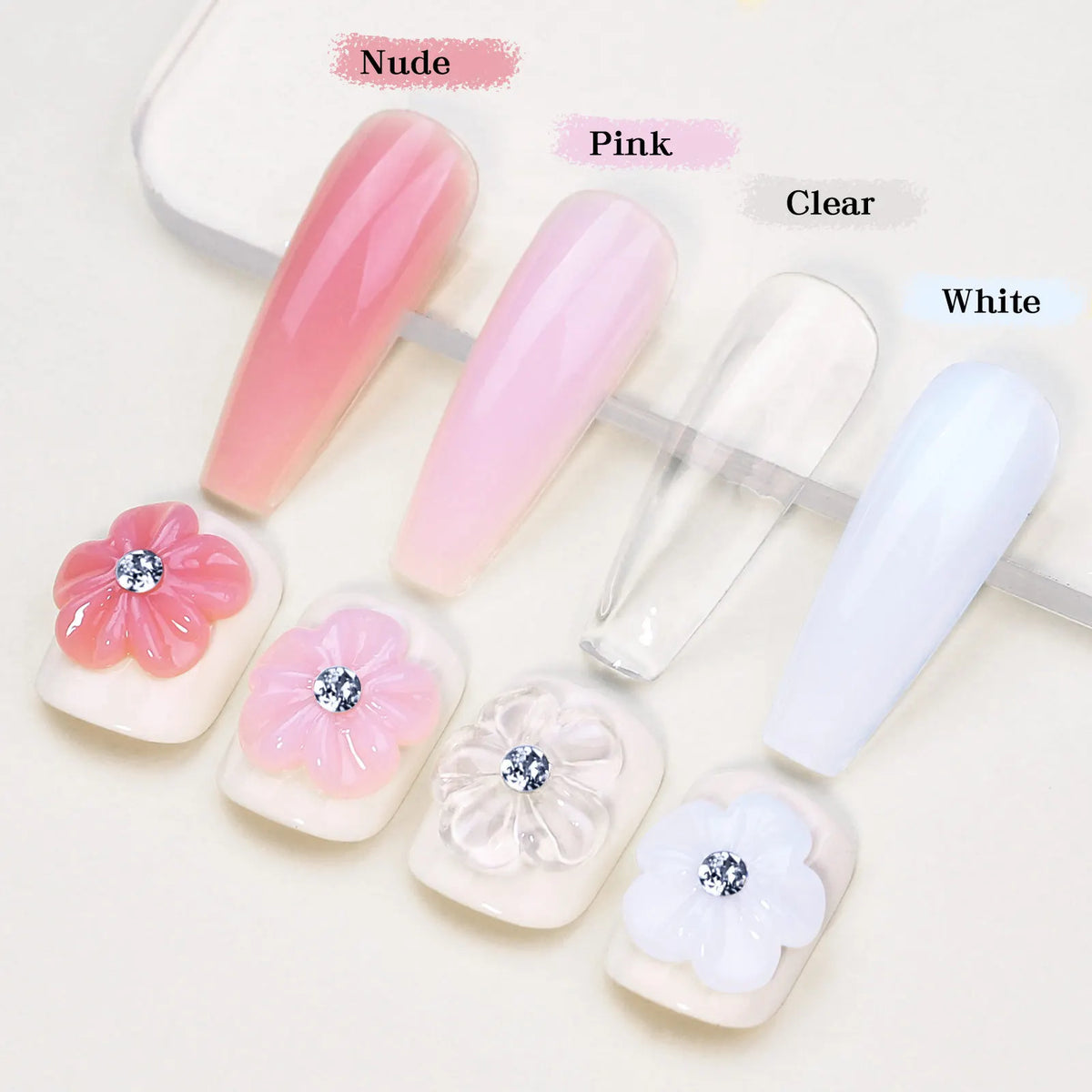 Clear non-stick hand extension gel by Blushimmer in 5/15ml bottles, UV/LED gel for 3D shaping, sculpting, and carving nails.