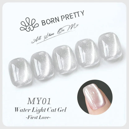 Blushimmer BORN PRETTY 10ml Fruit Purple Grape Cat Magnetic Gel Nail Polish with glass beads and whitening guava effect.