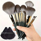 Blushimmer makeup brush set with soft, fluffy foundation, eyeshadow, and kabuki brushes for professional cosmetic application.