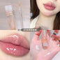 Blushimmer Lip Oil Uuny transparent water gloss with honey, moisturizing lip glaze, mirror-topped tube, perfect for glossy lips.