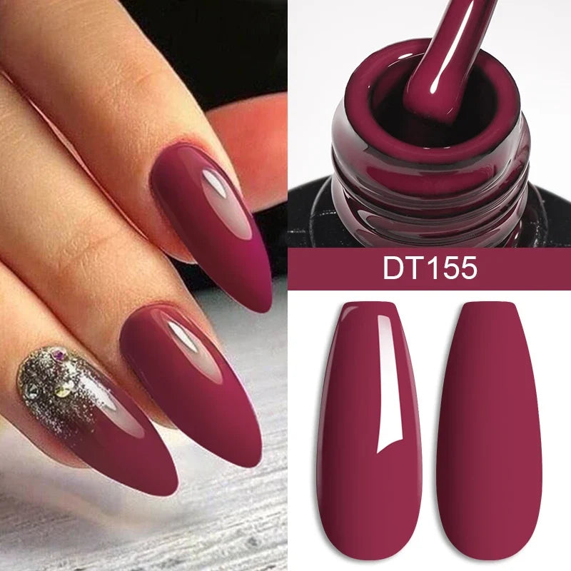 Blushimmer 7ml burgundy crimson nail gel polish, high pigment, streak-free, long-lasting UV LED soak-off nail art for home salon DIY.