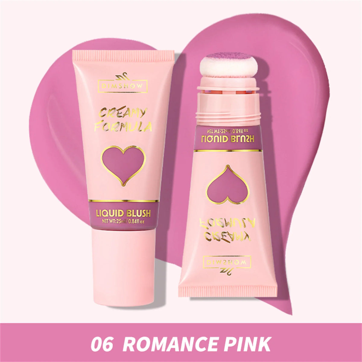 Blushimmer DIMSHOW 6-color velvet sponge head for lips and cheeks with moisturizing water and easy-to-apply blush in low light conditions