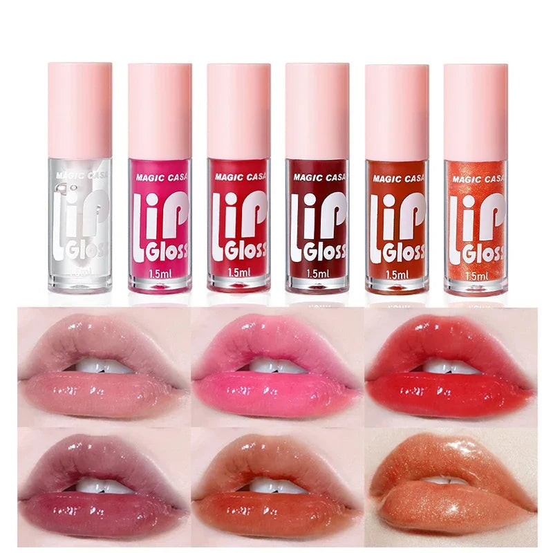 Blushimmer MAGIC CASA 6-piece water-gloss jelly lip oil set featuring hydrating, plumping, long-lasting lip makeup base.
